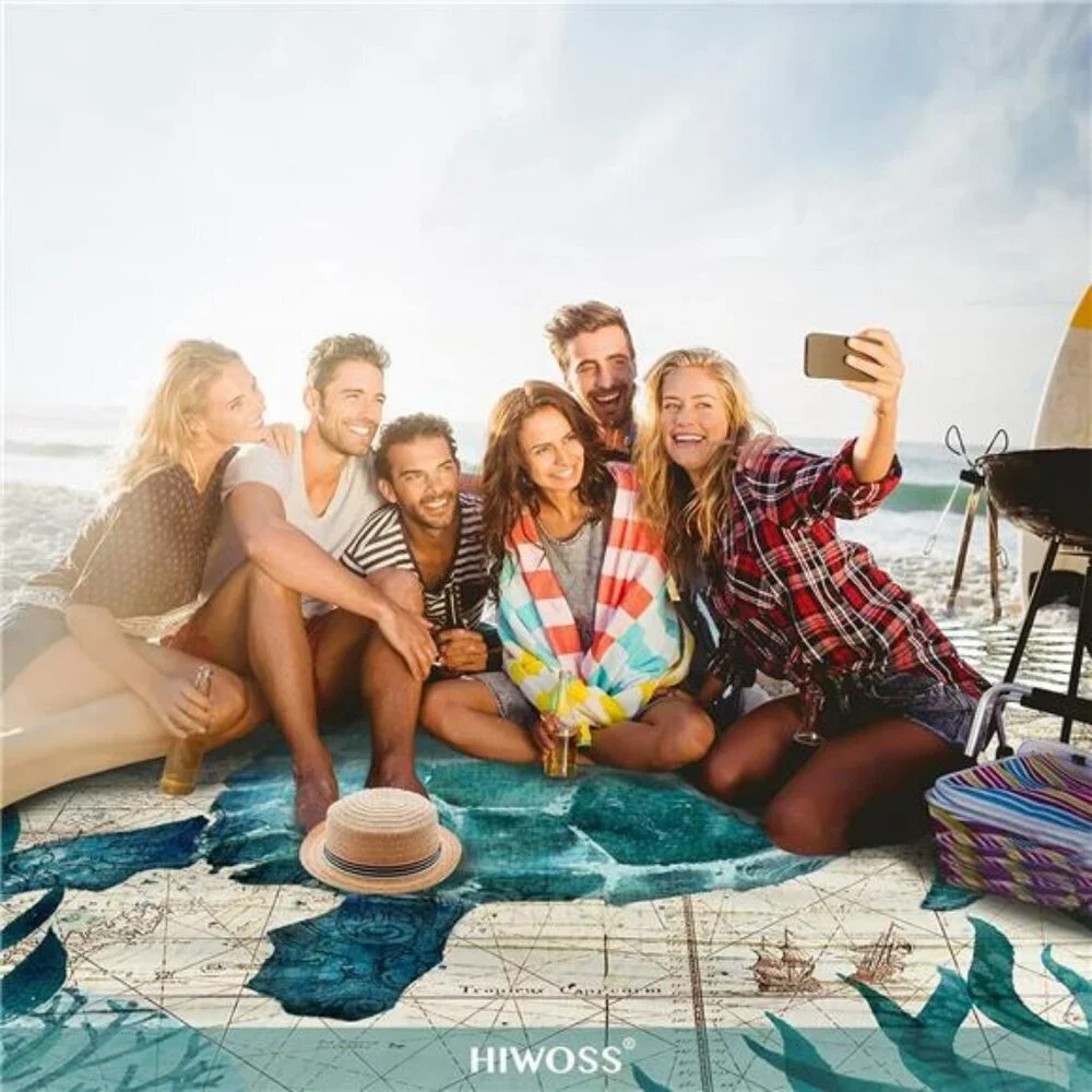 Oversized Sandproof Beach Blanket Waterproof Picnic Mat Travel Outdoor 95x80